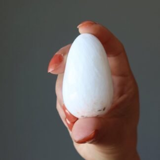 Satin Crystals Scolecite Egg Celestial White Silk Angel 20-225 inch - lunas-mystic-emporium.com Satin Crystals Scolecite Egg Celestial White Silk Angel 2.0-2.25 inch