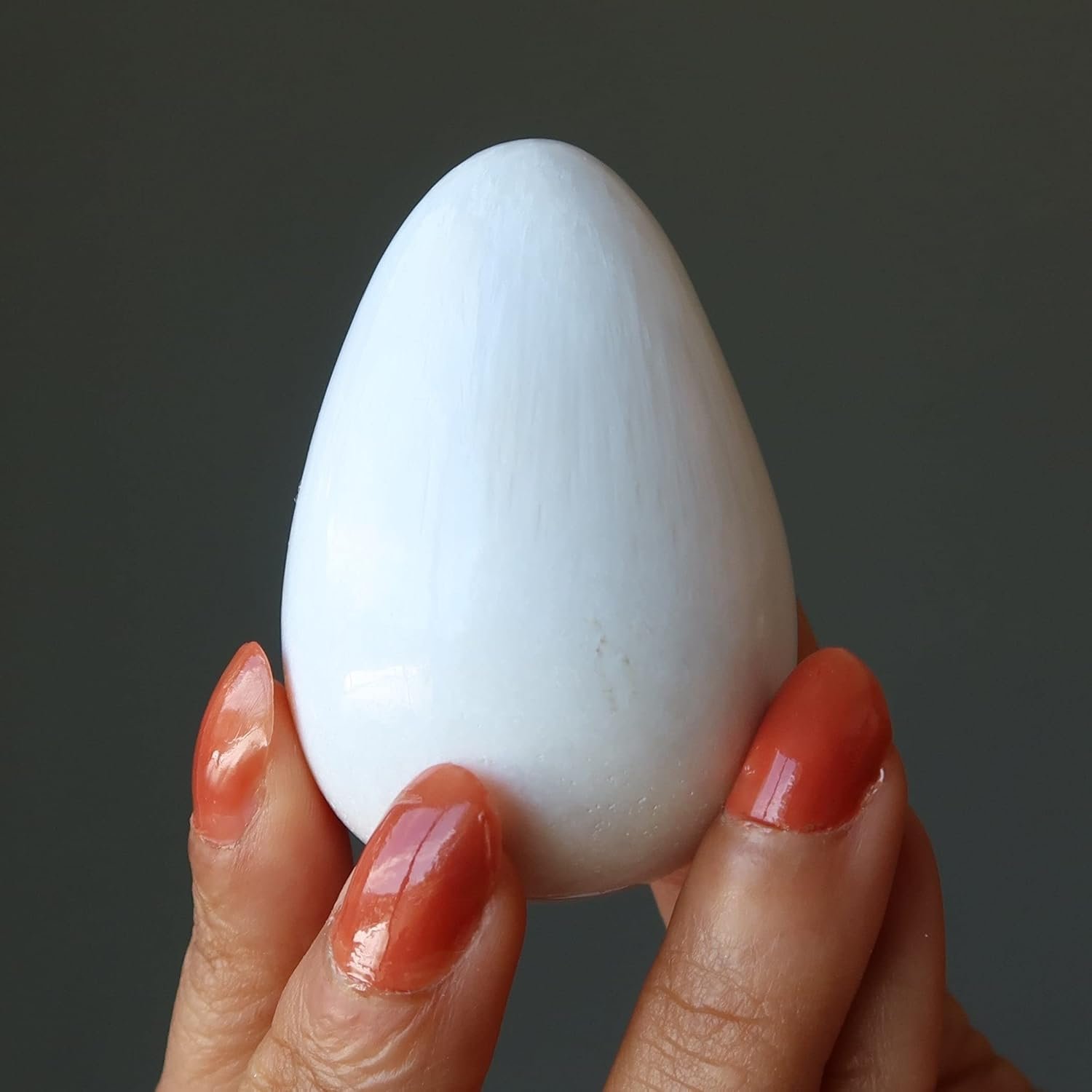 Satin Crystals Scolecite Egg Celestial White Silk Angel 20-225 inch - lunas-mystic-emporium.com Satin Crystals Scolecite Egg Celestial White Silk Angel 2.0-2.25 inch