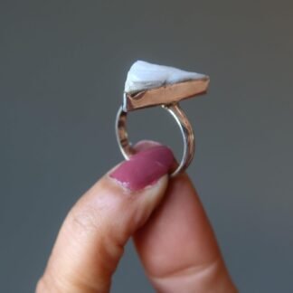 Satin Crystals Scolecite Ring Pinnacle Sterling Silver Size 9.0