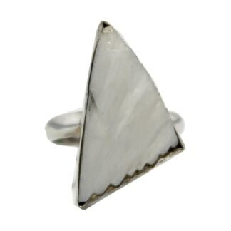 Satin Crystals Scolecite Ring Pinnacle Sterling Silver Size 9.0