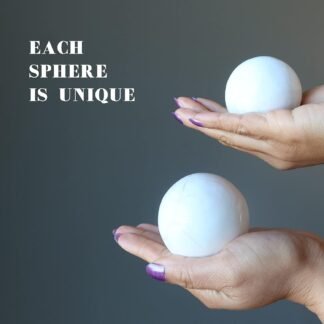 Scolecite Sphere White Gentle Soul Crystal Ball 20-225 inch - lunas-mystic-emporium.com Scolecite Sphere White Gentle Soul Crystal Ball 2.0-2.25 inch