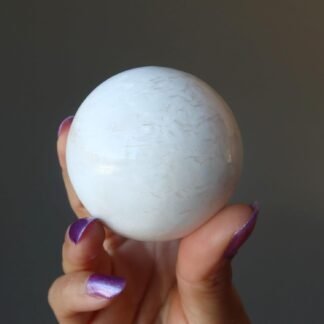 Scolecite Sphere White Gentle Soul Crystal Ball 20-225 inch - lunas-mystic-emporium.com Scolecite Sphere White Gentle Soul Crystal Ball 2.0-2.25 inch