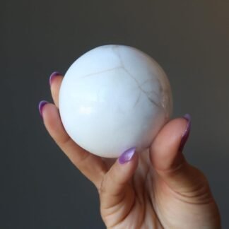 Scolecite Sphere White Gentle Soul Crystal Ball 20-225 inch - lunas-mystic-emporium.com Scolecite Sphere White Gentle Soul Crystal Ball 2.0-2.25 inch