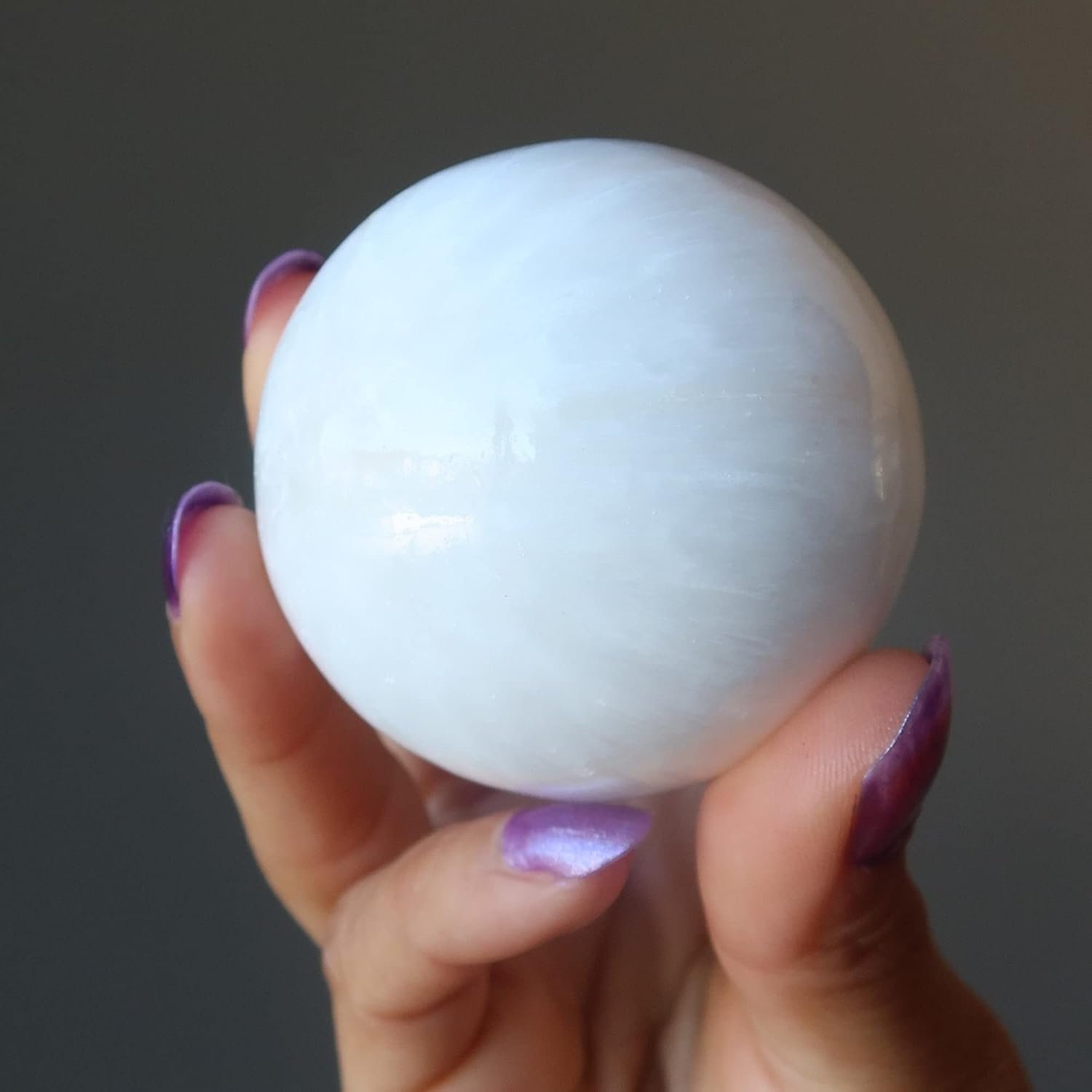 Scolecite Sphere White Gentle Soul Crystal Ball 20-225 inch - lunas-mystic-emporium.com Scolecite Sphere White Gentle Soul Crystal Ball 2.0-2.25 inch