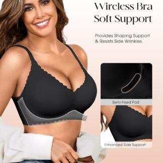 Seamless Jelly Bras for Women 3 Pack - Deep V Wireless Push Up No Wire Womens Bra Padded Comfort with Support for Gifts - lunas-mystic-emporium.com Seamless Jelly Bras for Women 3 Pack - Deep V Wireless Push Up No Wire Womens Bra Padded Comfort with Support for Gifts