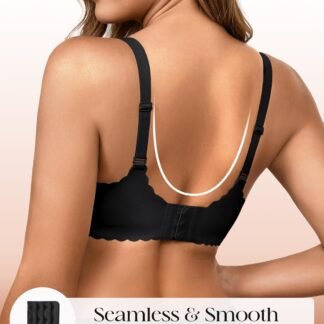 Seamless Jelly Bras for Women 3 Pack - Deep V Wireless Push Up No Wire Womens Bra Padded Comfort with Support for Gifts - lunas-mystic-emporium.com Seamless Jelly Bras for Women 3 Pack - Deep V Wireless Push Up No Wire Womens Bra Padded Comfort with Support for Gifts