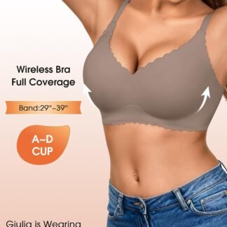 Seamless Jelly Bras for Women 3 Pack - Deep V Wireless Push Up No Wire Womens Bra Padded Comfort with Support for Gifts