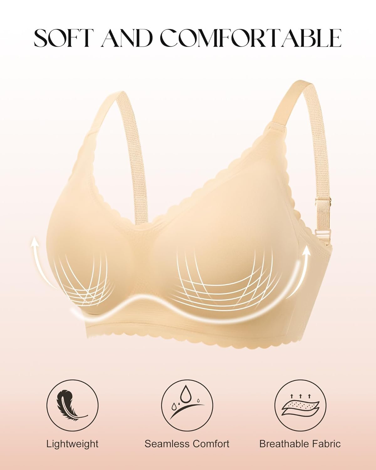 Seamless Jelly Bras for Women 3 Pack - Deep V Wireless Push Up No Wire Womens Bra Padded Comfort with Support for Gifts - lunas-mystic-emporium.com Seamless Jelly Bras for Women 3 Pack - Deep V Wireless Push Up No Wire Womens Bra Padded Comfort with Support for Gifts