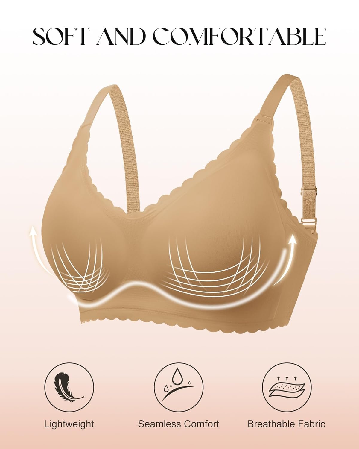 Seamless Jelly Bras for Women 3 Pack - Deep V Wireless Push Up No Wire Womens Bra Padded Comfort with Support for Gifts - lunas-mystic-emporium.com Seamless Jelly Bras for Women 3 Pack - Deep V Wireless Push Up No Wire Womens Bra Padded Comfort with Support for Gifts