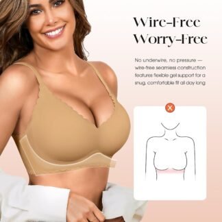Seamless Jelly Bras for Women 3 Pack - Deep V Wireless Push Up No Wire Womens Bra Padded Comfort with Support for Gifts - lunas-mystic-emporium.com Seamless Jelly Bras for Women 3 Pack - Deep V Wireless Push Up No Wire Womens Bra Padded Comfort with Support for Gifts