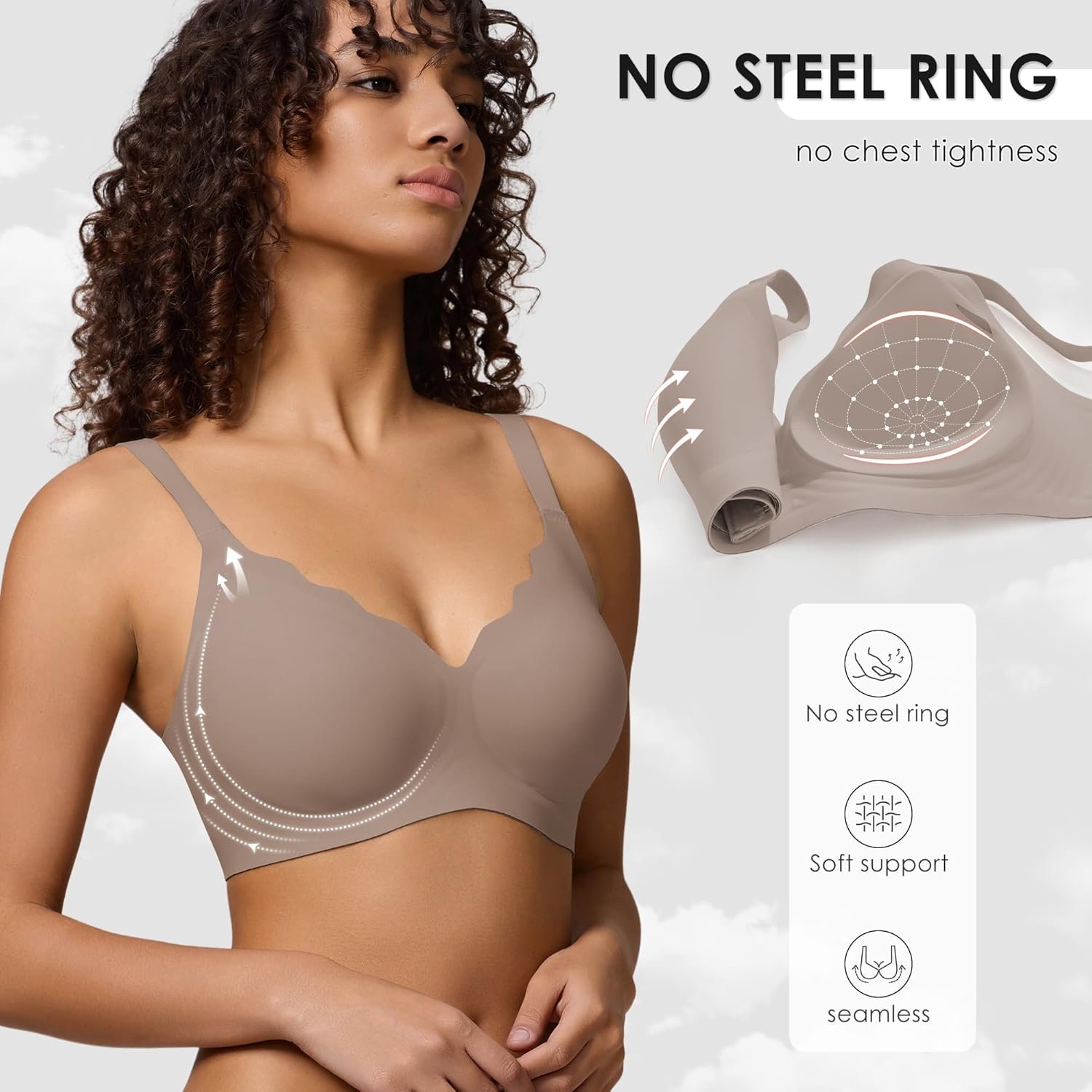 Seamless Wireless Bra for Women with Support - No Underwire Full Coverage Push Up Bras - lunas-mystic-emporium.com Seamless Wireless Bra for Women with Support - No Underwire Full Coverage Push Up Bras