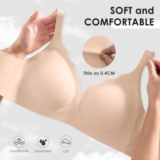 Seamless Wireless Bra for Women with Support - No Underwire Full Coverage Push Up Bras