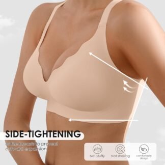 Seamless Wireless Bra for Women with Support - No Underwire Full Coverage Push Up Bras