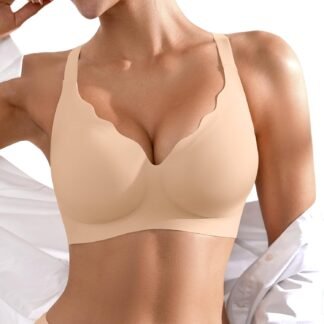 Seamless Wireless Bra for Women with Support - No Underwire Full Coverage Push Up Bras