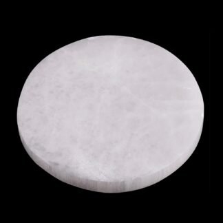Selenite Charging Plate – 4" Round Selenite Crystal – Mined & Crafted in Morocco – Ideal for Cleansing Crystals & Healing Stones, Meditation, Reiki – Protection Crystals –...