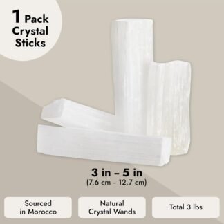 Selenite Crystal Wands - Energy Clearing Meditation Set & Bulk Selenite Sticks - Chakra Balancing Healing & Crystals and Healing Stones - Raw Bulk Sticks - 3-5 in, 3 Lb