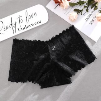 Sexy Women's Underwear Lace Shorts V Waist Breathable Cheeky Panties Boyshorts Underwear Women 5 Pack