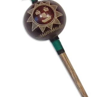 Shamans Market Peruvian Amazon Gourd Ceremonial Instrument - Moon & Sun Medium - Handcrafted Shamanic Percussion Tool - Not a Toy