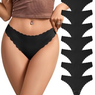 SHARICCA Womens Seamless Thongs No Show Underwear Soft Ribbed Invisible Panties Wave Edge Multi Pack - lunas-mystic-emporium.com SHARICCA Womens Seamless Thongs No Show Underwear Soft Ribbed Invisible Panties Wave Edge Multi Pack