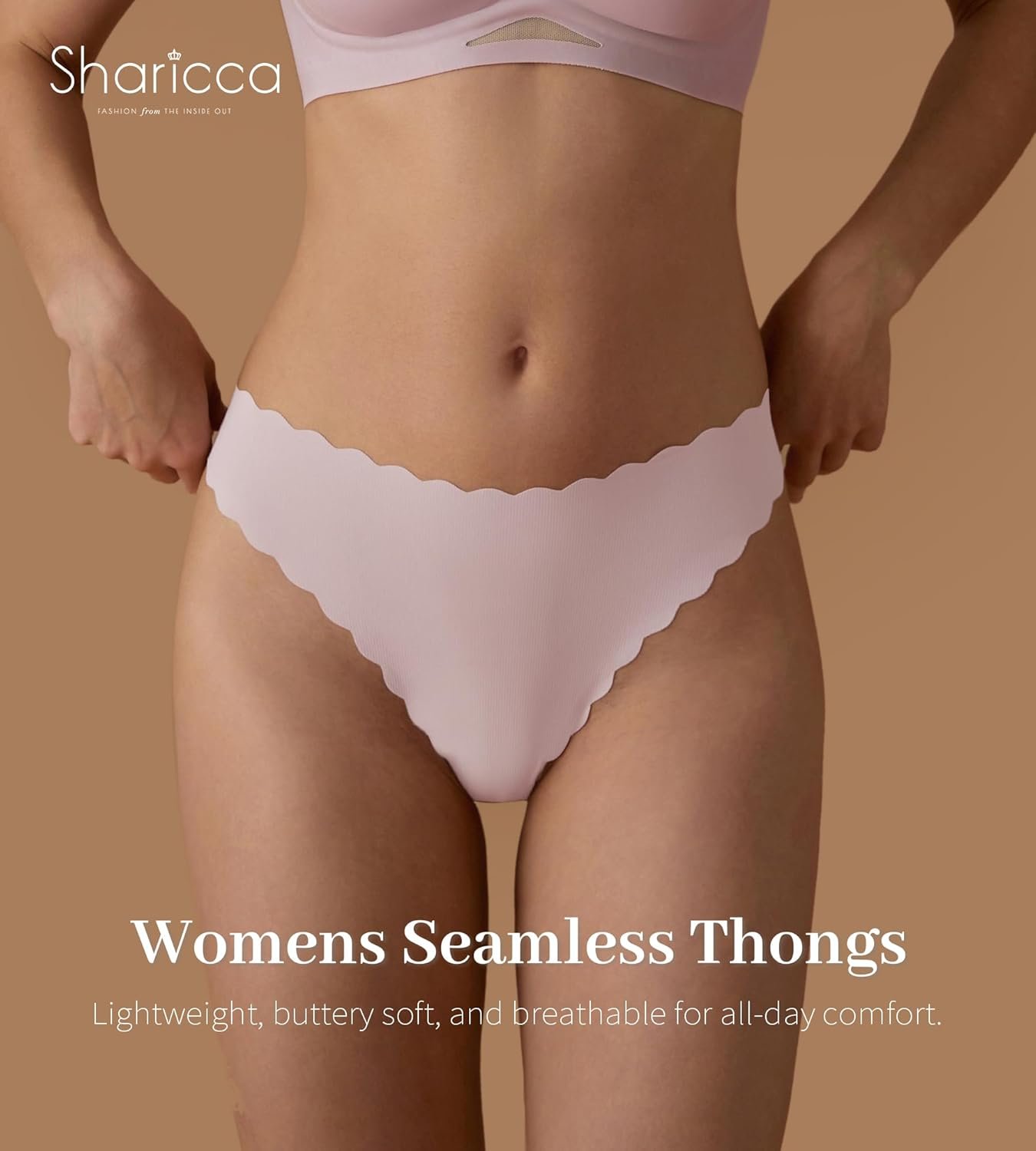 SHARICCA Womens Seamless Thongs No Show Underwear Soft Ribbed Invisible Panties Wave Edge Multi Pack - lunas-mystic-emporium.com SHARICCA Womens Seamless Thongs No Show Underwear Soft Ribbed Invisible Panties Wave Edge Multi Pack