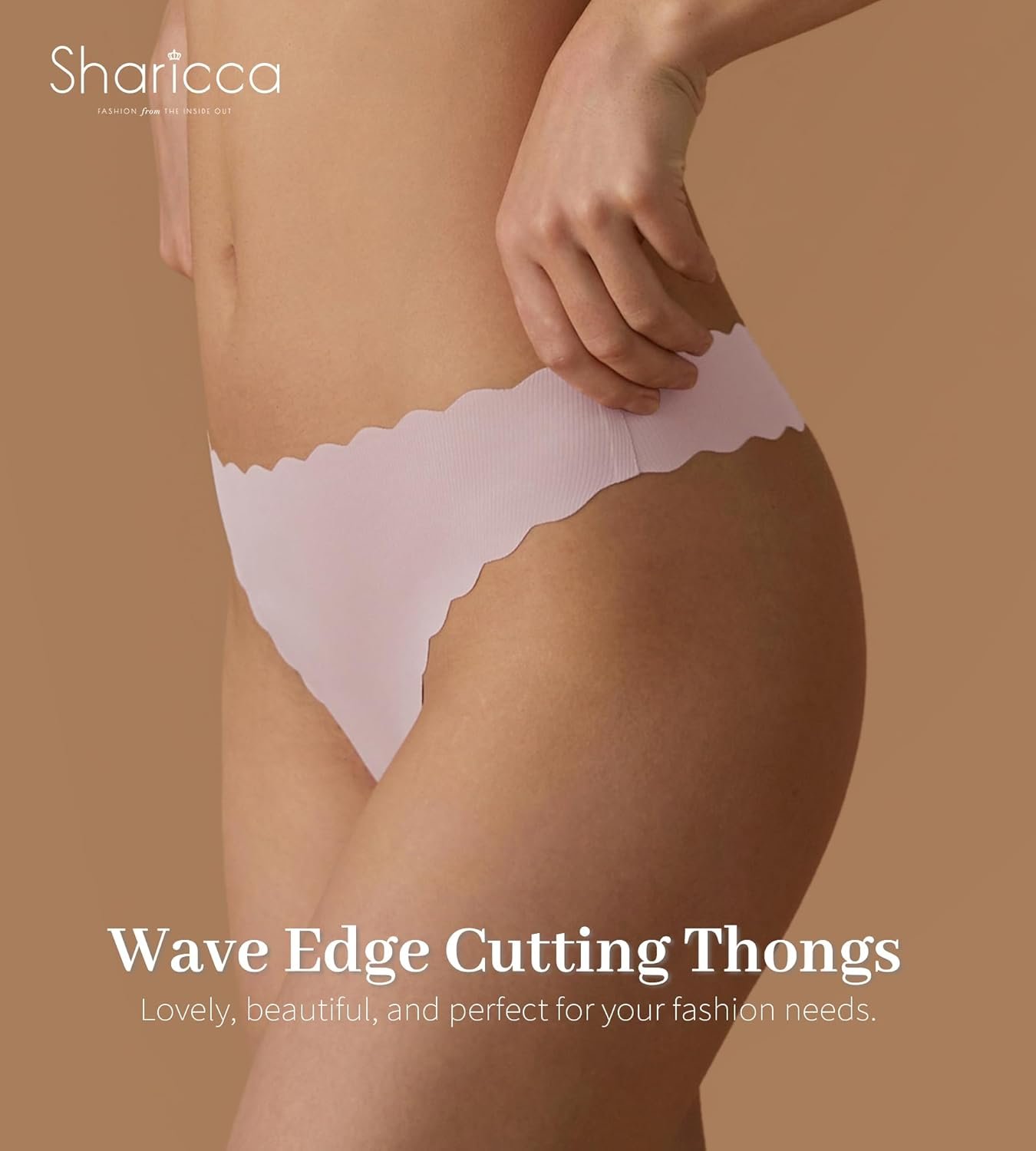 SHARICCA Womens Seamless Thongs No Show Underwear Soft Ribbed Invisible Panties Wave Edge Multi Pack - lunas-mystic-emporium.com SHARICCA Womens Seamless Thongs No Show Underwear Soft Ribbed Invisible Panties Wave Edge Multi Pack