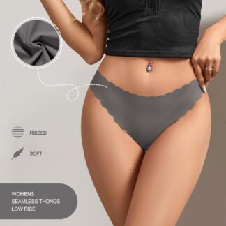 SHARICCA Womens Seamless Thongs No Show Underwear Soft Ribbed Invisible Panties Wave Edge Multi Pack - lunas-mystic-emporium.com SHARICCA Womens Seamless Thongs No Show Underwear Soft Ribbed Invisible Panties Wave Edge Multi Pack
