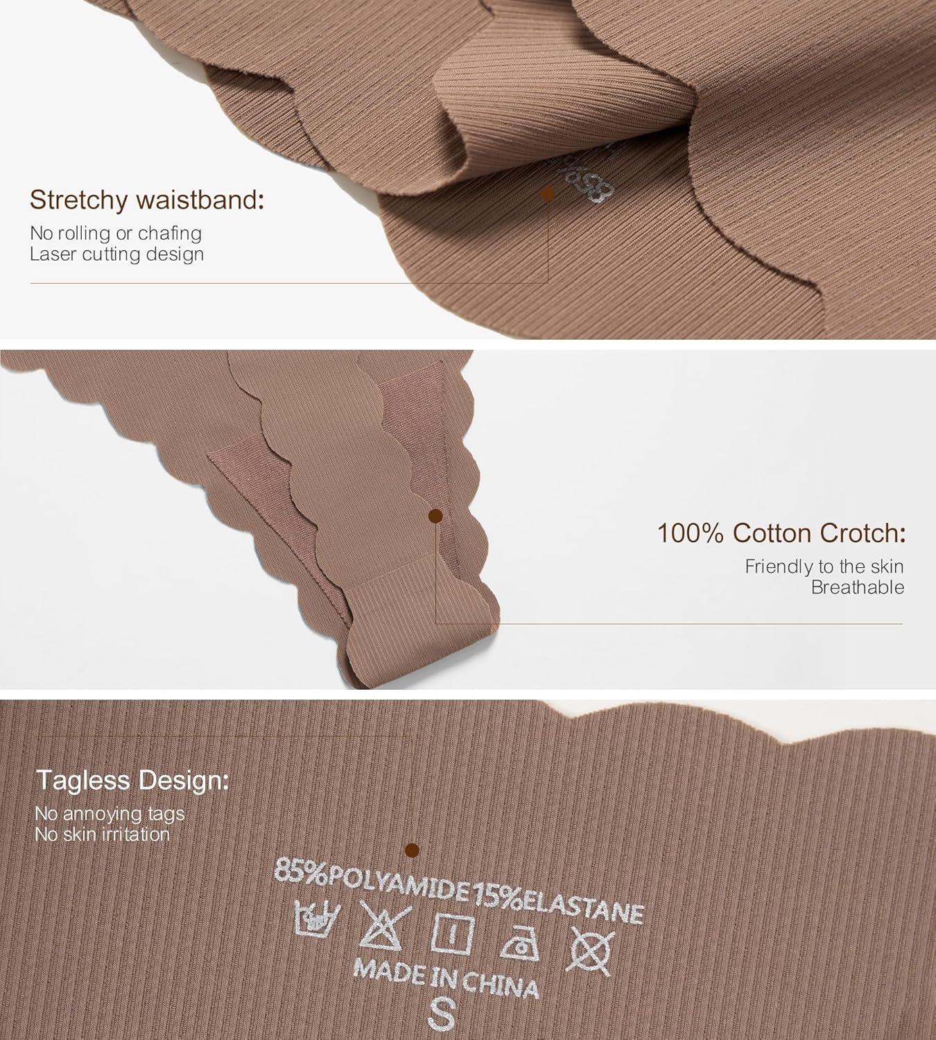 SHARICCA Womens Seamless Thongs No Show Underwear Soft Ribbed Invisible Panties Wave Edge Multi Pack - lunas-mystic-emporium.com SHARICCA Womens Seamless Thongs No Show Underwear Soft Ribbed Invisible Panties Wave Edge Multi Pack