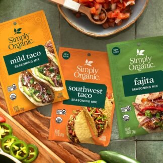 Simply Organic Fajita Seasoning Mix, Gluten Free, Certified Organic, Kosher - Chicken Fajita Seasoning - Pure Flavor for Tacos, Stir-Fries, Mexican Dishes, and More | 1.13 Ounce...