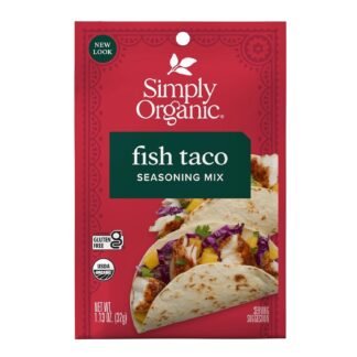 Simply Organic Fish Taco Seasoning Mix, Gluten Free, Certified Organic, Kosher - Pure Flavor for Tacos, Stir-Fries, Mexican Dishes, and More | 1.13 Ounce (Pack of 3)