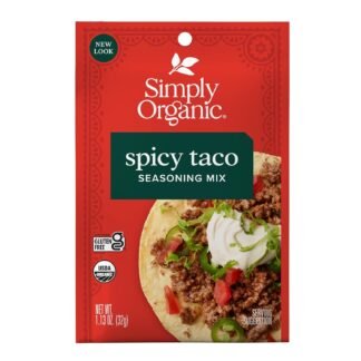 Simply Organic Spicy Taco Seasoning Mix, Gluten Free, Certified Organic, Kosher, Vegan, Vegetarian - Pure Flavor for Tacos, Stir-Fries, Mexican Dishes, and More | 1.13 Ounce...