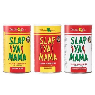 Slap Ya Mama Cajun Seasoning Variety Pack - 8 oz Cans, Original, Hot & White Pepper Blends, All Natural, No MSG, Kosher - Authentic Louisiana Spices