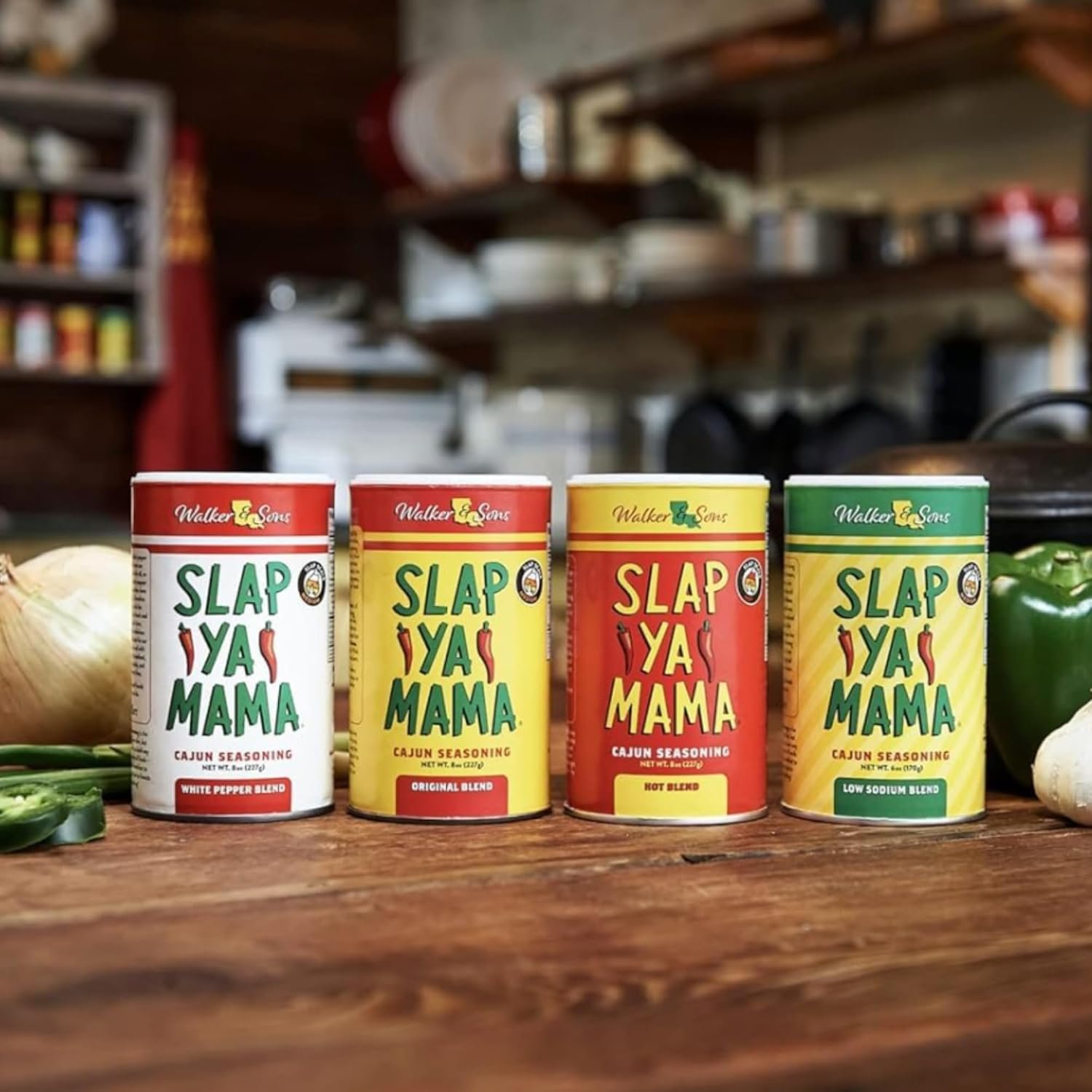 Slap Ya Mama Cajun Seasoning Variety Pack - 8 oz Cans Original Hot White Pepper Blends All Natural No MSG Kosher - Authentic Louisiana Spices - lunas-mystic-emporium.com Slap Ya Mama Cajun Seasoning Variety Pack - 8 oz Cans, Original, Hot & White Pepper Blends, All Natural, No MSG, Kosher - Authentic Louisiana Spices