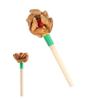 Small African Natural Shaker 5.9" x 1.96" Cacho Seed Pod Rattle Handmade Percussion Gifts Peruvian Musical Instrument for Meditation, ASMR, Sound Therapy, Yoga(Chacha-1 PC)