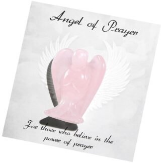 Small Guardian Angel Prayer Figurines Statue, Pink Rose Quartz Crystals and Healing Stones Angels Sympathy for loss of loved one, Grief Gifts for Women, Faith Based Spiritual...