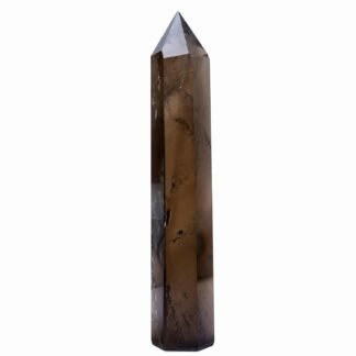 Smoky Quartz Crystal Tower 6-6.3" - 6 Faceted Single Point Crystal Wand for Chakra, Reiki, Meditation & Energy Healing Home Decor Gift