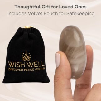 Smoky Quartz Palm Stone, Oval Shaped Crystals and Healing Stones- Pocket Worry Stone for Anxiety and Stress Relief - Healing Crystals for Meditation, Reiki, Spiritual and...