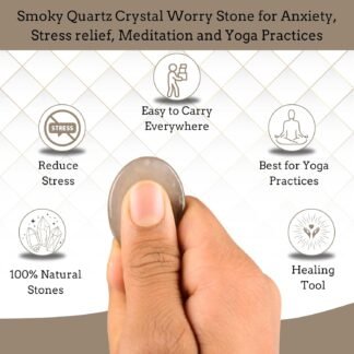 Smoky Quartz Worry Stones – Crystal Thumb Worry Stone for Anguish, Stress – Relaxing and Soothing Balance Stones for Meditation, Stress Relief – Healing Stones and Crystals for...