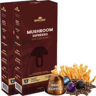 SMUSH - Mushroom Espresso Pods Compatible with Nespresso Original Machines | Enriched coffee with mushroom, Energy & Focus (Pack of 20-Count, Mind - Cordyceps)