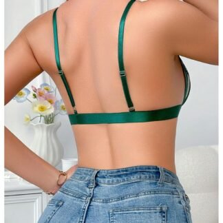 SOLY HUX Women's Lace Bralette Front Closure Bras Wireless Cutout Deep V Triangle Sexy Lace Bra