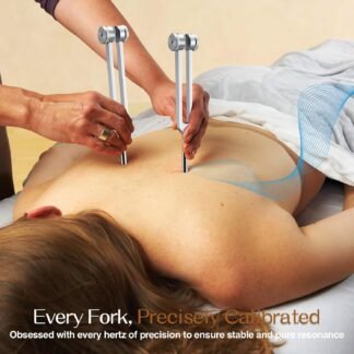 Sound Healing Tuning Fork Set - Tuning Forks for Chakra Alignment & Stress Relief – Otto 128Hz, Earth Om 136Hz, Yin 256Hz, Yang 384Hz, Activator & Pouch – Ideal for Meditation &...