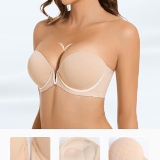 Strapless Bra Push Up Non Slip Deep V Plunge Underwire Bras for Women Super Padded Add 2 Cups - lunas-mystic-emporium.com Strapless Bra Push Up Non Slip Deep V Plunge Underwire Bras for Women Super Padded Add 2 Cups