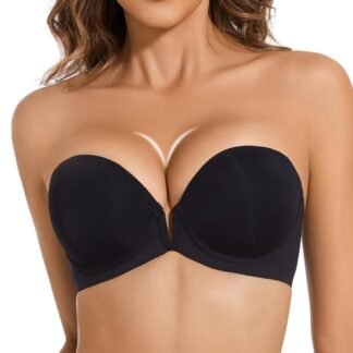 Strapless Bra Push Up Non Slip Deep V Plunge Underwire Bras for Women Super Padded Add 2 Cups - lunas-mystic-emporium.com Strapless Bra Push Up Non Slip Deep V Plunge Underwire Bras for Women Super Padded Add 2 Cups