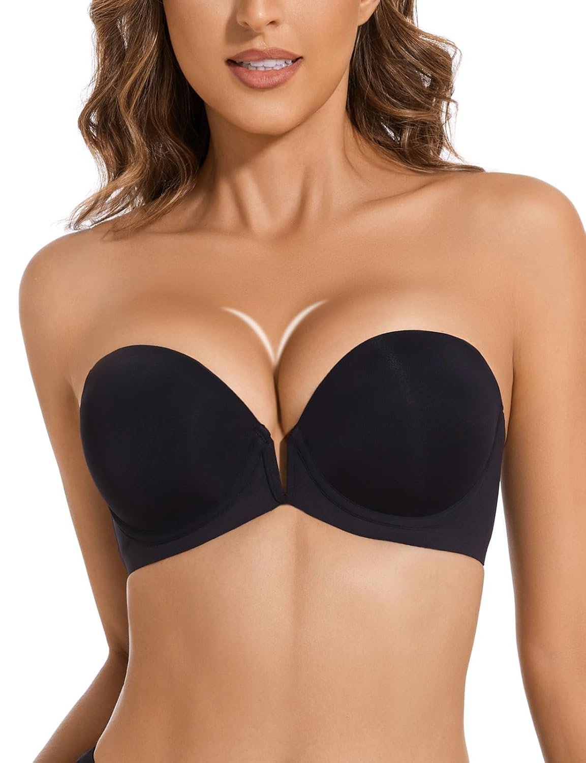Strapless Bra Push Up Non Slip Deep V Plunge Underwire Bras for Women Super Padded Add 2 Cups - lunas-mystic-emporium.com Strapless Bra Push Up Non Slip Deep V Plunge Underwire Bras for Women Super Padded Add 2 Cups