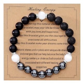 Strong Healing Crystal Bracelet 8MM Genuine Stone Bracelet Lucky Beaded Bracelet Chakra Bracelet 6.5 inch Positive Energy Inspirational Gifts for Women Mom