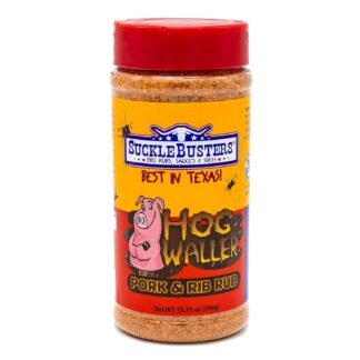 SuckleBusters Hog Waller: Texas Best Pork BBQ Rub, Sweet & Salty Seasoning for Pork Ribs, Butt, Chops, Gluten-Free, No MSG Shaker (13.75oz)