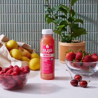 Suja Organic Energize Raspberry Lemon Cold Pressed Juice Drink, 12 fl oz Bottle