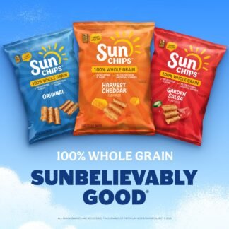 SunChips 100% Whole Grain Chips, Garden Salsa, 1 oz Bags, Pack of 104, No Artificial Flavors, No Colors from Artificial Sources