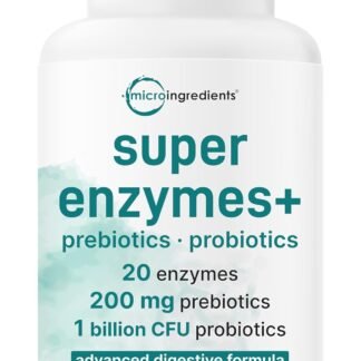 Super Enzymes with Prebiotics & Probiotics, 240 Veggie Capsules | High Potency Digestive Enzymes For Women & Men | Probiotic, Bromelain, Psyllium Husk & More | Immune & Gut...