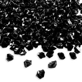 Super Z Outlet Acrylic Color Ice Rock Crystals Treasure Gems for Table Scatters, Vase Fillers, Event Decorations, Wedding, Birthday Decoration Favor (190 Pieces) (Black)