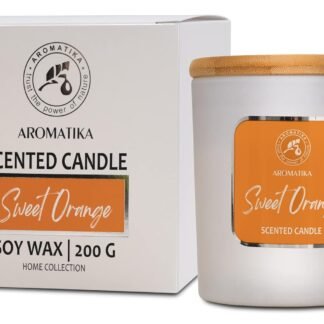 Sweet Orange Essential Oil Aromatherapy Soywax Candle - Up to 45 Hours Burn Time - Glass Candle Gift - Luxury and Sensual Soy Wax Candle